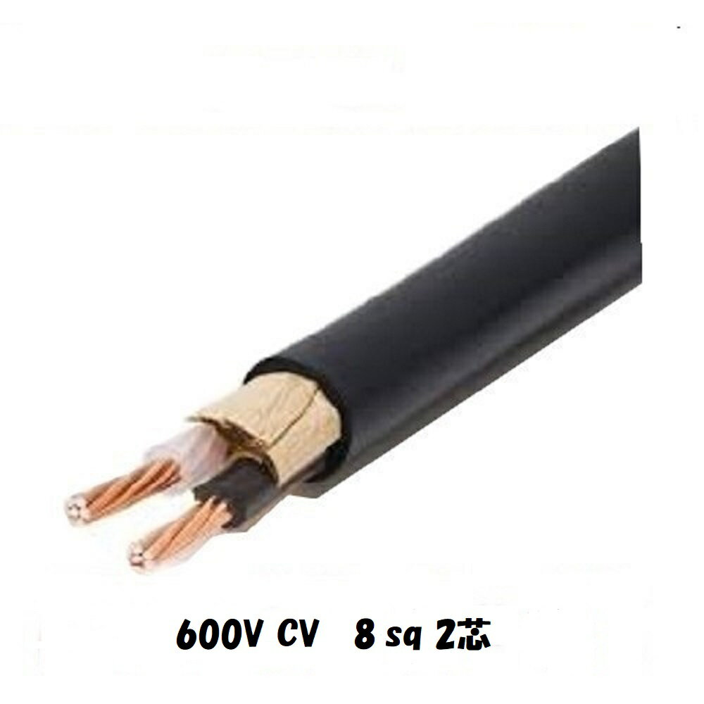 Rakuten - 即日発送　600V CV 8SQx2C　100m巻　ケーブル　電線　CV8　2芯　cv8sq　CV8sq-2c CV8sq-2 CV8-2 CV8-2C　cv8x2　HST