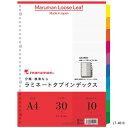 A4 インデックス 10山 ラミネート加工 30穴 書類整理 マルマン