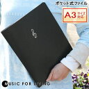 ポケット式ファイル(クリアファイル) A4、A3サイズ対応 楽譜ファイル ト音記号