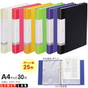 【楽天1位】バインダーファイル A4 A4 30穴 付属ポケット25枚 大容量 G3802