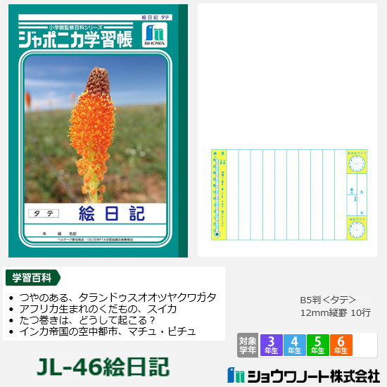 ジャポニカ学習帳　小学校高学年　絵日記　ショウワノートのサムネイル