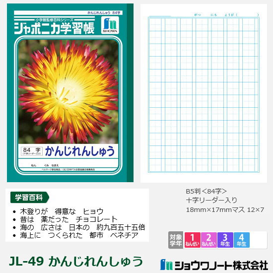 ジャポニカ学習帳 小学校低学年 漢字練習帳 84字 ショウワノート
