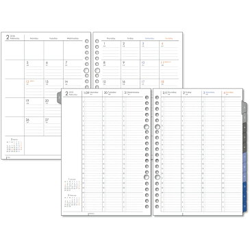 2020年月間+週間ダイアリー タブ付 ルーズリーフリフィル A5サイズ20穴