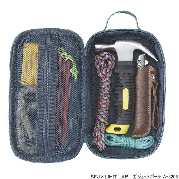 SFJ×LIHIT LAB. ガジェットポーチ 撥水加工 SDGs 大容量 maejimu-10014407 文具マーケット 楽天市場店 サンプル画像3