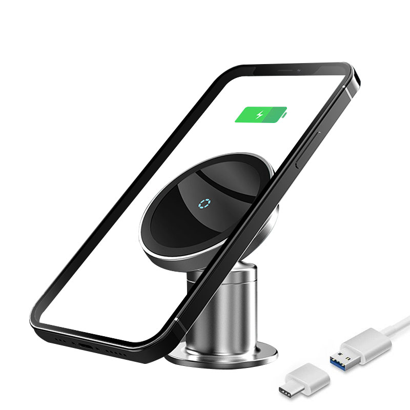 在庫処分セール Mag-safe対応ワイヤレス充電器iphone15 14 13 12シリーズ対応 AirPods Pro対応 卓上&車対応 充電器 スタンド 置くだけ充電