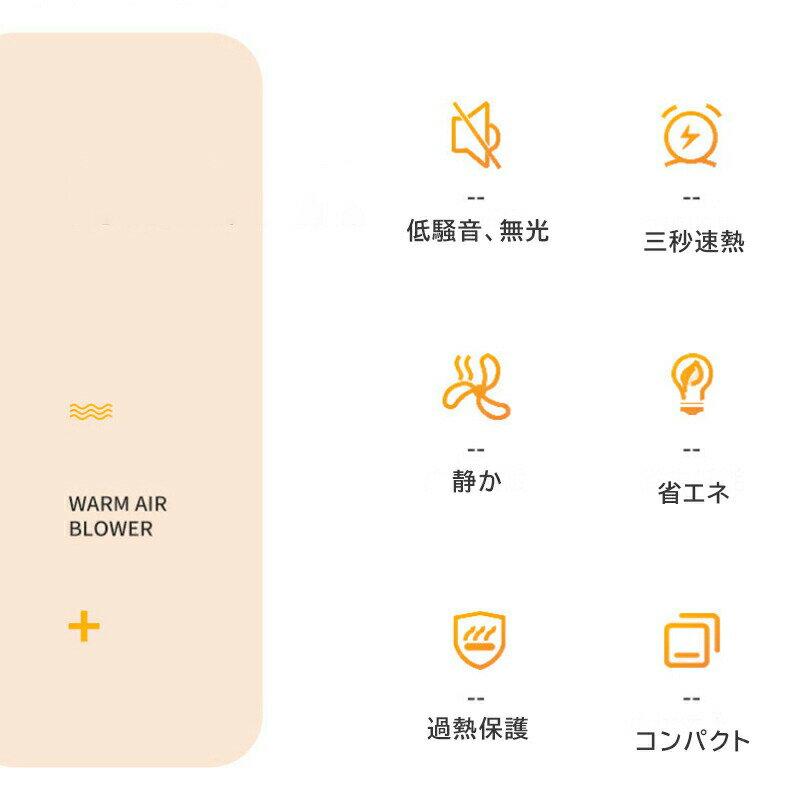セラミックヒーター 温風ヒーター 壁掛け ヒーター 小型 PTC 送風 3秒速暖 ファン...