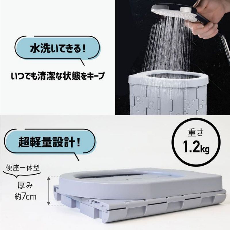 【ポイント5倍】簡易トイレ ポータブルトイレ 処理袋 凝固剤付き 折りたたみ テント セット 簡易 洋式 災害 防災グッズ 非常用 用品 介護 お年寄り キャンプ アウトドア 道具 車中泊 キャンプや渋滞時にも使える 折畳み式 携帯トイレ 介護用 釣 maelove-10007889 Maelove サンプル画像3