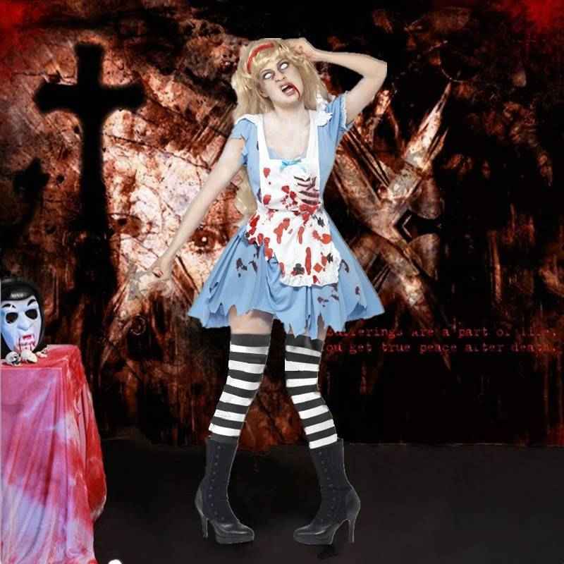 【10%オフ10.1〜10.3 】ハロウィン 仮装 メイド服 制服 ゾンビ 衣装 仮装 Halloween ハロウィン コスプレ衣装 コスプレ パーティーグッズ コスチューム 文化祭 学園祭 メイド喫茶 メイドカフェ レディース 大人用 イベント パーティー 女の子 maelove-10007754 Maelove サンプル画像2