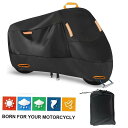バイクカバー【全天候型】バイク用レインカバー 300D厚手 二重塗装 防水 紫外線防止 車体カバー 破れにくい 耐熱 反射ストライプ 盗難防止 色褪せない 風飛...