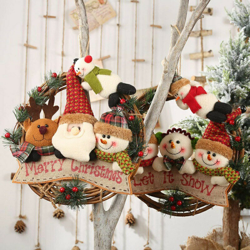 Rakuten - クリスマスリース クリスマス飾り かわいい おしゃれ クリスマスリース 玄関リース ドア 窓 オーナメント インテリアの飾り 壁掛け 庭園 飾り 造花 花輪 店舗 贈り物 北欧風 高級風 クリスマス用品