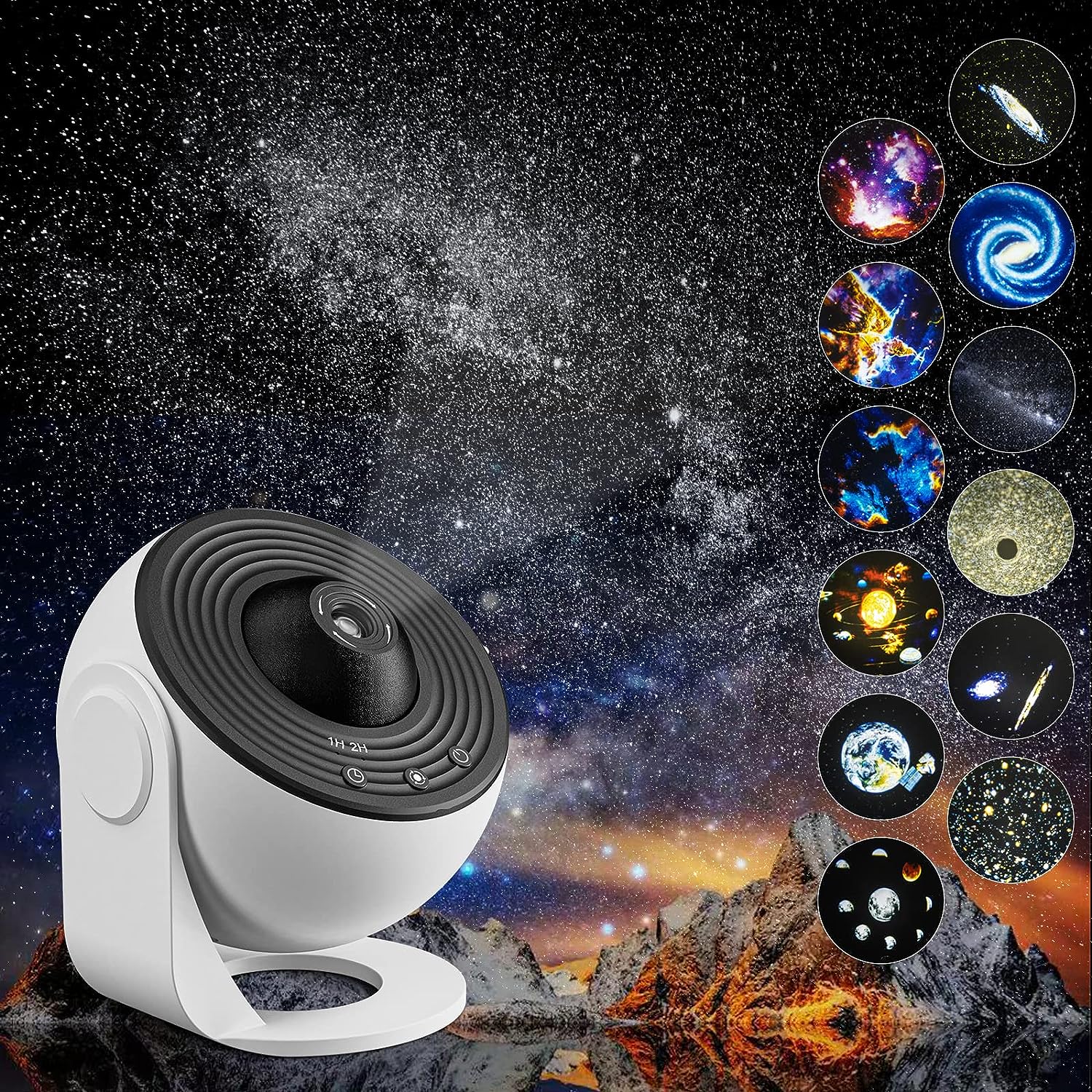 Starlit Sky Projectors - プラネタリウム 子供 家庭用 プラネタリウム 天井 プロジェクタープラネタリウム家庭用 ライト 星空 オーロラ LED投影 間接照明 ヒーリングミュージック スピーカー タイマー機能付き ベッドサイドランプ 寝室 子供部屋 ナイトライト 癒し