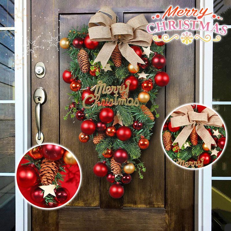 Rakuten - クリスマスリース クリスマス飾り付け 玄関ドア 花 フラワーリース 造花 花輪 ガーデニング 装飾 お店 おしゃれ プレゼント クリスマスツリー 置物 おしゃれ かわいい 飾り 卓上 クリスマス雑貨 室内 アンティーク インテリア