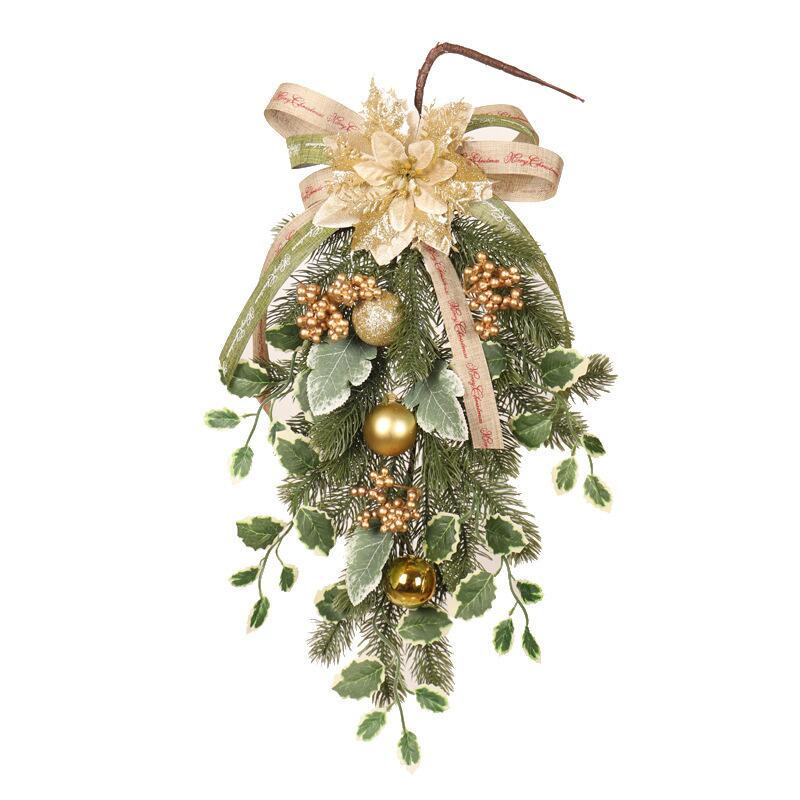 樂天商城 - クリスマスリース 玄関ドア用 逆さまのクリスマスツリー クリスマス飾リ 玄関リース造花 クリスマス スワッグ クリスマス ドア飾り 玄関ドア 壁掛け 屋外 結婚式 お祝い 店舗装飾 部屋飾り お正月飾り 新年飾り ドアチャーム アート