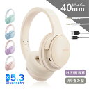ワイヤレスヘッドホン イヤホン ヘッドセット Bluetooth5.3 ブルートゥースイヤホン マイク内蔵 クリア通話 HiFi高音質 ステレオサウンド ゲーミングイヤホン(2)
