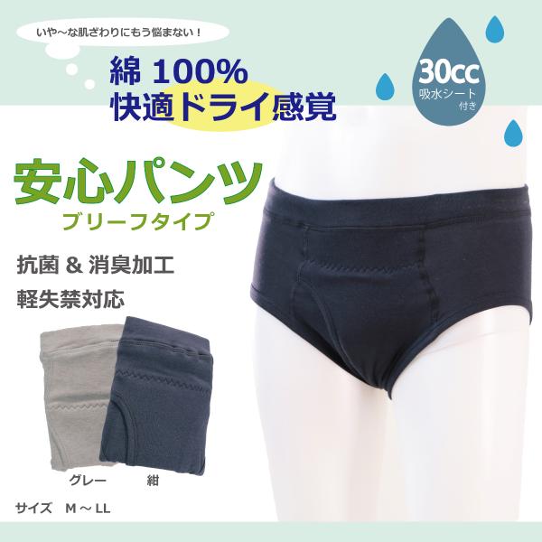紳士 病院 入院 メンズ ブリーフ パンツ 下着 インナー シニア プレゼント おじいちゃん 介護 吸水 安心 快適 軽失禁 尿漏れ 高吸収パット 80代 70...