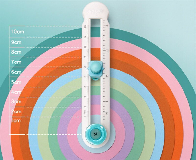 サークルカッター 円形カッター ペーパー (直径2cm～20cm 対応) コンパスカッター 丸く切る 目盛り付き 必要なサイズを簡単に調整可能 使いやすい コンパクト 持ち運び便利 学生用 手作り用 替刃別売り