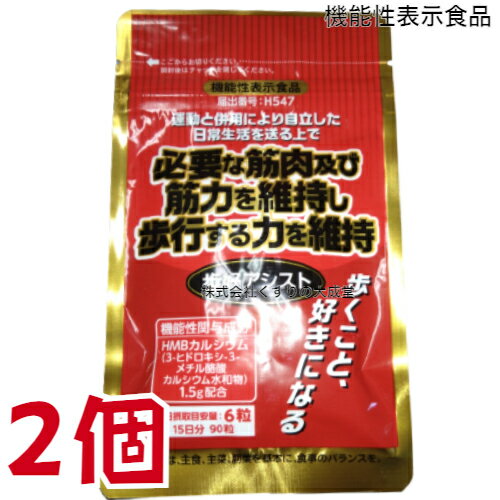 15時までのご注文【あす楽対応】 歩好アシスト 90粒 2個 機能性表示食品 タムラ活性 HMBカルシウム 1