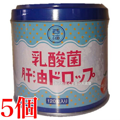 乳酸菌 肝油ドロップ 120粒 5個 肝油ドロップ オレンジ風味 西海製薬
