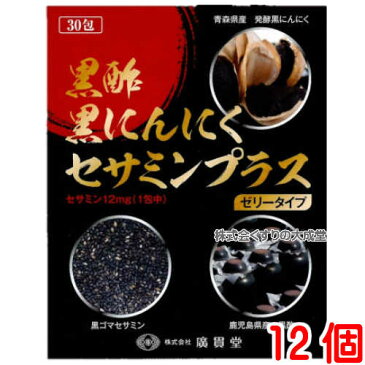 廣貫堂 黒酢黒にんにくセサミンプラス 15g30包 12個 ゼリータイプ