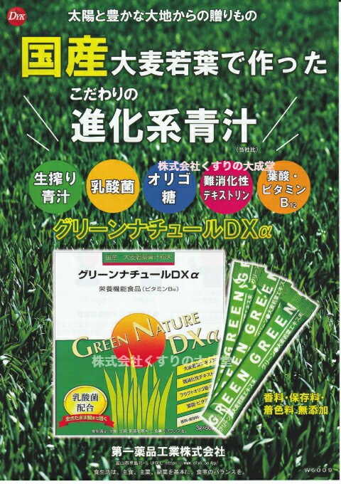 リニューアル グリーンナチュールDXα 3g 60袋 12個 旧 グリーンナチュール DX 栄養機能食品 (ビタミンB12) 第一薬品工業