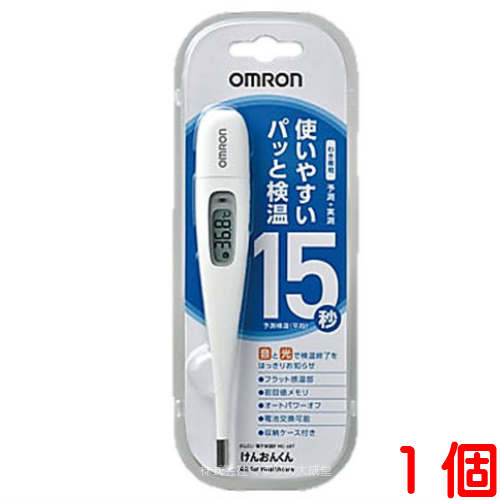 ［予測式］約15秒のスピード検温。大きな文字で、測定結果がみやすい。 約15秒予測検温 ＜わき専用＞ 特長 音と光で検温終了を しっかりお知らせ 検温が終了すると、お知らせブザーが鳴ってお知らせします。 また、同時に液晶画面の横の緑のランプが点滅。ブザーを聞き逃しても、ランプの点滅を見ることで検温が終了しているかどうかを確認できます。 音と光で検温終了をしっかりお知らせ 平均15秒のスピード検温 検温を開始してからの体温の変化を、当社独自の分析・演算技術で高速演算処理し、約15秒で約10分後の体温を予測します。 予測検温終了後にそのままはさみ続けると、実測検温が始まります。 使いやすさを追求した機能 はさみやすく、ずれにくいフラット感温部 先端が平らになった、オムロン独自のフラット形状を感温部に採用。短時間で体の熱をしっかりとらえることができます。また、わきにしっかりフィットしてずれにくいため、誰でも簡単に正しく検温できます。 大きな文字で測定結果が見やすい、大型表示画面 結果の確認に役立つ、前回値メモリ 電源を切り忘れても安心、オートパワーオフ 持ち運びに便利な、収納ケース付き 電池交換可能 使いやすさを追求した機能 販売名 オムロン 電子体温計 MC-687 JANコード 4975479425936 本体質量 約14g（電池含む） 外形寸法 幅20.1×長さ136.8×奥行き12.8mm 電源 電池 CR1220×1 付属品 お試し用電池（CR1220×1個）、収納ケース、取扱説明書（医療機器添付文書・品質保証書、EMC技術資料付き） その他・特記事項 医療機器認証番号 ／ 229AGBZX00037000 管理医療機器 機能について 検温終了を、音と光ではっきりお知らせ 携帯・保管に便利な収納ケース付 電池交換が可能 測定方式 予測式＋実測式 測定部位 わき 体温表示 3桁+℃表示、0.1℃毎 測定時間（目安） 予測：15秒、実測：10分 メモリ 前回値 お知らせブザー お知らせブザー付（聞きやすいピポピポ音） オートパワーオフ 自動的に電源オフ フラット感温部 ずれにくいフラット感温部 電池寿命の目安 約5000回（予測検温） 約1700回（実測検温） 広告文責 株式会社くすりの大成堂 0766-28-5093　 お電話でのお問い合わせの受付時間は、 月&#12316;金　9時&#12316;17時になります。 メーカー（販売者） オムロン株式会社 区分 中国製 管理医療機器［予測式］約15秒のスピード検温。大きな文字で、測定結果がみやすい。約15秒予測検温 ＜わき専用＞ 特長 音と光で検温終了をしっかりお知らせ 検温が終了すると、お知らせブザーが鳴ってお知らせします。 また、同時に液晶画面の横の緑のランプが点滅。ブザーを聞き逃しても、ランプの点滅を見ることで検温が終了しているかどうかを確認できます。 音と光で検温終了をしっかりお知らせ 平均15秒のスピード検温 検温を開始してからの体温の変化を、当社独自の分析・演算技術で高速演算処理し、約15秒で約10分後の体温を予測します。 予測検温終了後にそのままはさみ続けると、実測検温が始まります。 使いやすさを追求した機能 はさみやすく、ずれにくいフラット感温部 先端が平らになった、オムロン独自のフラット形状を感温部に採用。短時間で体の熱をしっかりとらえることができます。また、わきにしっかりフィットしてずれにくいため、誰でも簡単に正しく検温できます。 大きな文字で測定結果が見やすい、大型表示画面 結果の確認に役立つ、前回値メモリ 電源を切り忘れても安心、オートパワーオフ 持ち運びに便利な、収納ケース付き 電池交換可能 使いやすさを追求した機能