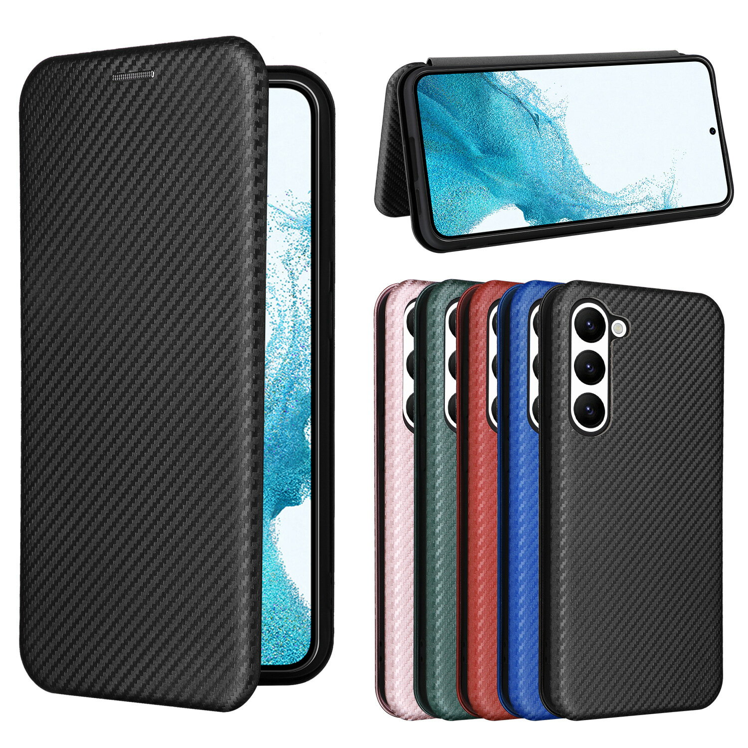 Rakuten - Galaxy A55 5G ケース 手帳型 galaxy a23 a22 a53 a52 ケース 手帳 かわいい A23カバー おしゃれ 衝撃吸収 ギャラクシーa23 SCG18 SC-56C 5g 落下防止 ケース ベルトなし スマホケース ストラップホール TPU 保護 薄型 炭素繊維調 財布型 内蔵マグネット カード収納あり
