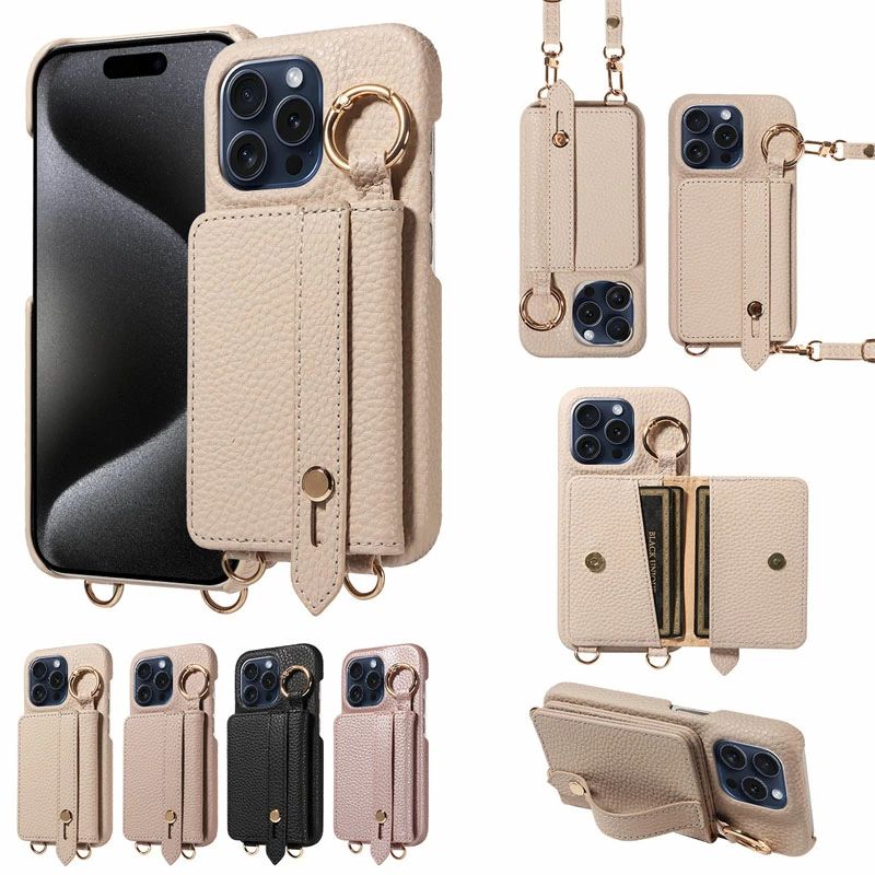 Rakuten - スマホケース ショルダー タイプ iphone16 ケース カード収納 リング付き 16pro 16plus 16promax iphone15 ケース 15pro 15plus 15promax iphone14 14plus 14pro 14promax iphone13 13pro 12pro 12promax 11 iphone se2 se3 ベルト付き スタンド付き