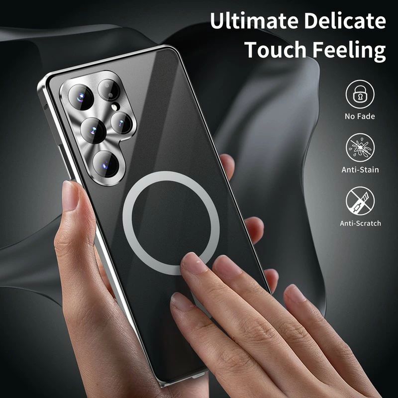 両面ガラス 一体型 Galaxy S25 Ultra 携帯ケース magsafe 全面保護 レンズ保護 マグネット 嵌め込み式 ギャラクシーS24 ウルトラ S23 S22Ultra 両面ケース 耐衝撃 液晶保護フィルム 全面強化ガラス Galaxy S23Ultra S22 S22Plus 強化カバー 衝撃吸収 ガラスフィルム 安心感
