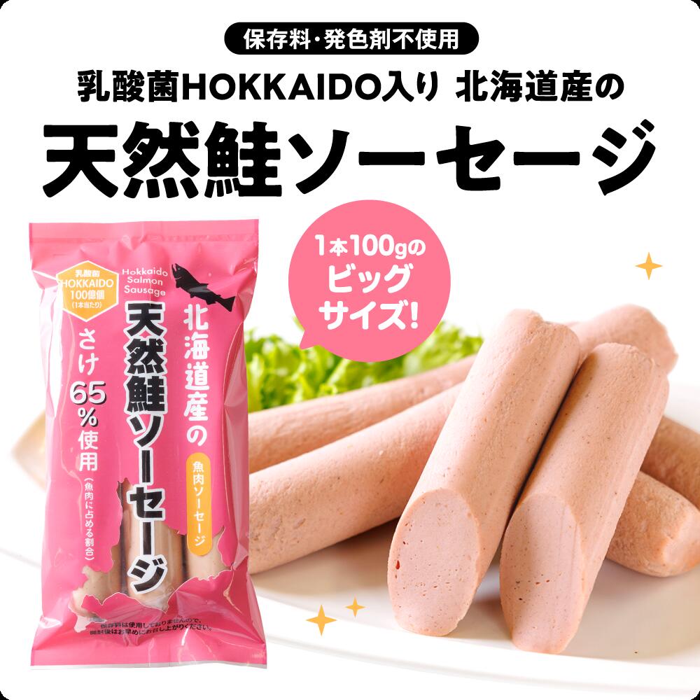 北海道産天然鮭ソーセージ 乳酸菌HOKKAIDO入り 魚肉ソーセージ テレビショッピング TV 北海道産天然秋鮭 北海道産たら 乳酸菌 たんぱく質 健康 おやつ おつまみ