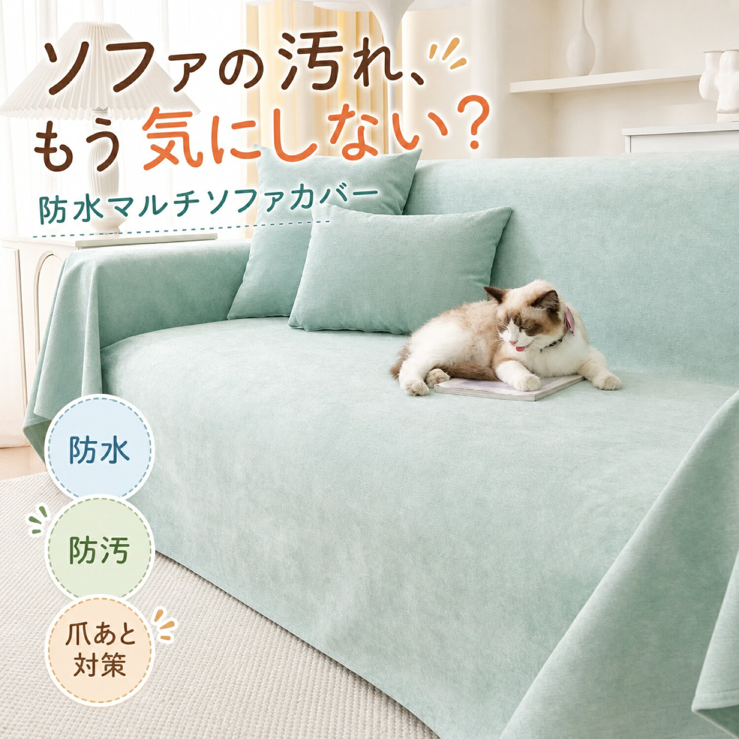防水 ソファカバー マルチカバー かけるだけ 犬 猫 爪あと 汚れ 毛対策 滑りにくい 洗える 19色 14サイズ 送料無料