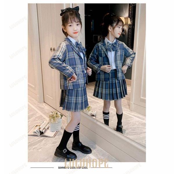 入学式 子供服 3点セット 女の子 卒園式 小学生 フォーマルスーツ キッズ 入園式 卒業式 ピアノ 発表会 チェック柄 ジャケット受験 面接 ワンピースジュニア