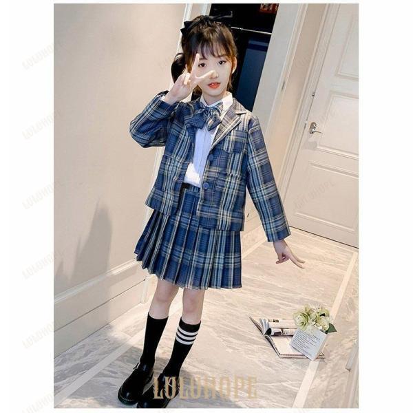 入学式 子供服 3点セット 女の子 卒園式 小学生 フォーマルスーツ キッズ 入園式 卒業式 ピアノ 発表会 チェック柄 ジャケット受験 面接 ワンピースジュニア