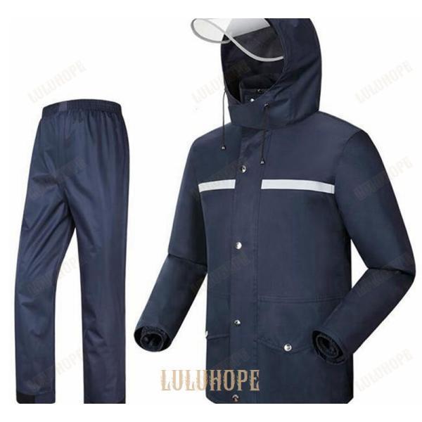 レインコート 男女兼用 上下セット カッパ 自転車 バイク ツバあり 防水 雨具 シンプル 軽量 ゴム袖口 持ちやすい 大きいサイズ ブート付き 通学 通勤 全6色