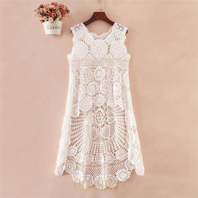 【ポイント10倍】レース ベスト ノースリーブ 花柄 刺繍 後ろ長め 重ね着 不規則 トップス 羽織り ロングベスト 透かし編み 個性的 タンクトップ レディース
