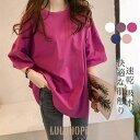 tシャツ カットソー レディース トップス 半袖 綿 ゆったり 可愛い 薄手 吸水 速乾 カジュアル 無地 シンプル
