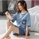 パジャマ ルームウェア 部屋着 レディース 半袖 短パン 上下セット セットアップ かわいい 可愛い Tシャツ ワイドパンツ 春 夏 ギフト プレゼント 大きい...