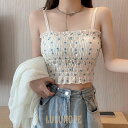 【ポイント10倍】カップ付き キャミソール 花柄 シャーリング レディース ブラトップ インナー カップ付きインナー フリル キャミ 涼しい 夏 ノンワイヤー カップ付きタンクトップ カジュアル トップス 可愛い フェミニン 重ね着 レイヤード コットン混 肌触り快適