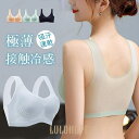 冷感ブラ ブラジャー接触冷感 極薄 ノンワイヤー ノンホック 一部 ホックなし パッド取り外し可能 大きい シームレス 育乳 脇肉補正 日中兼用