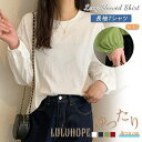 Tシャツ レディース 長袖 プルオーバー ブラウス ラウンドネック インナー 無地 春秋 ゆったり 薄手 オシャレ 着痩せ トップス 普段着 部屋着