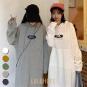 春 夏 スウェットワンピース レディース ロングワンピ 体型カバー ロングパーカー ワンピース ゆったり 長袖ワンピース パーカー スウェットパーカー(4)