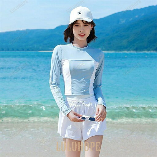 夏 フィットネス水着 レディース ママ水着 体型水着 長袖ラッシュガード 上下セット セパレート かわいい 20代 30代 40代 50代 夏 フィットネス水着 レディース ママ水着 体型水着 長袖ラッシュガード 上下セット セパレート かわいい 20代 30代 40代 50代