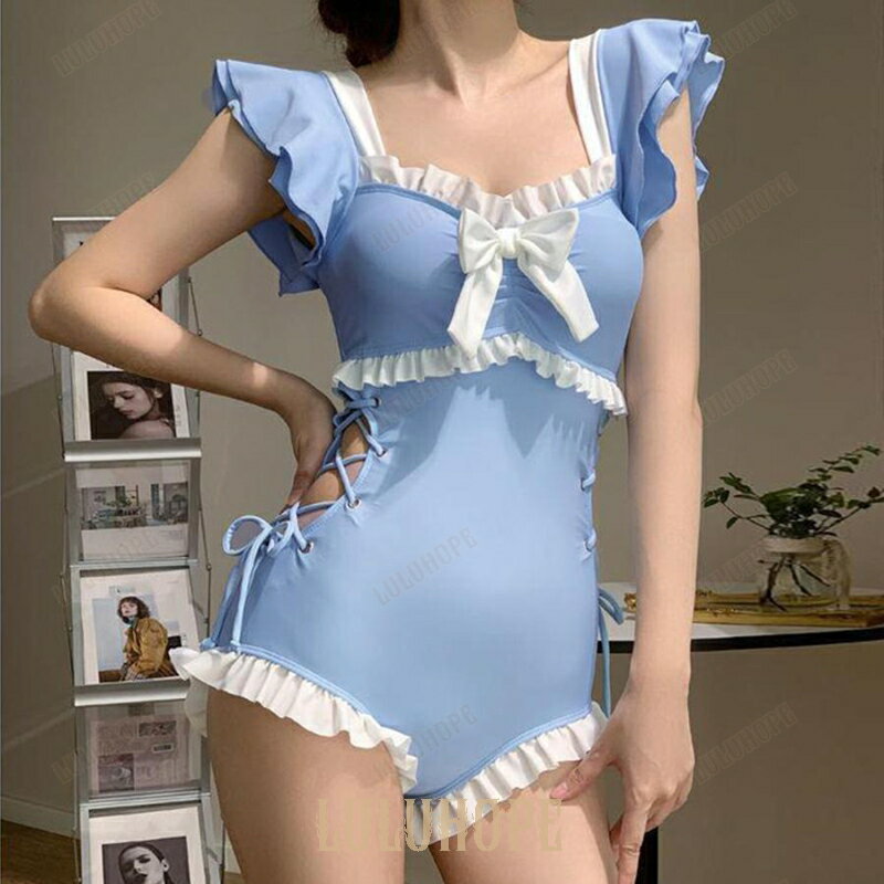 ワンピース水着 レディース モノキニ夏 体型カバー ビキニ セパレート ワンピース水着 韓国風水着 ハイウエスト シンプルデザイン