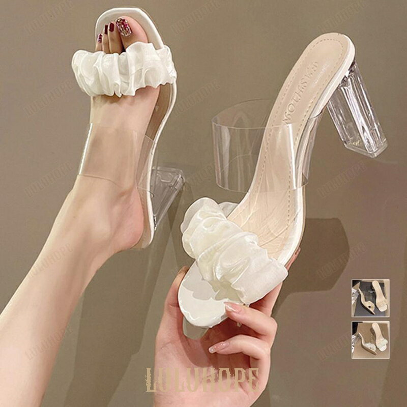 クリアヒール サンダル スクエアトゥ 夏 レディース 黒 クリア ピンク 多色 カジュアル デート パーティー 通勤 履きやすい 滑り止め 新品 人気 サイズ豊富 丈夫 ファッション 通気性 可愛い しっかり履ける