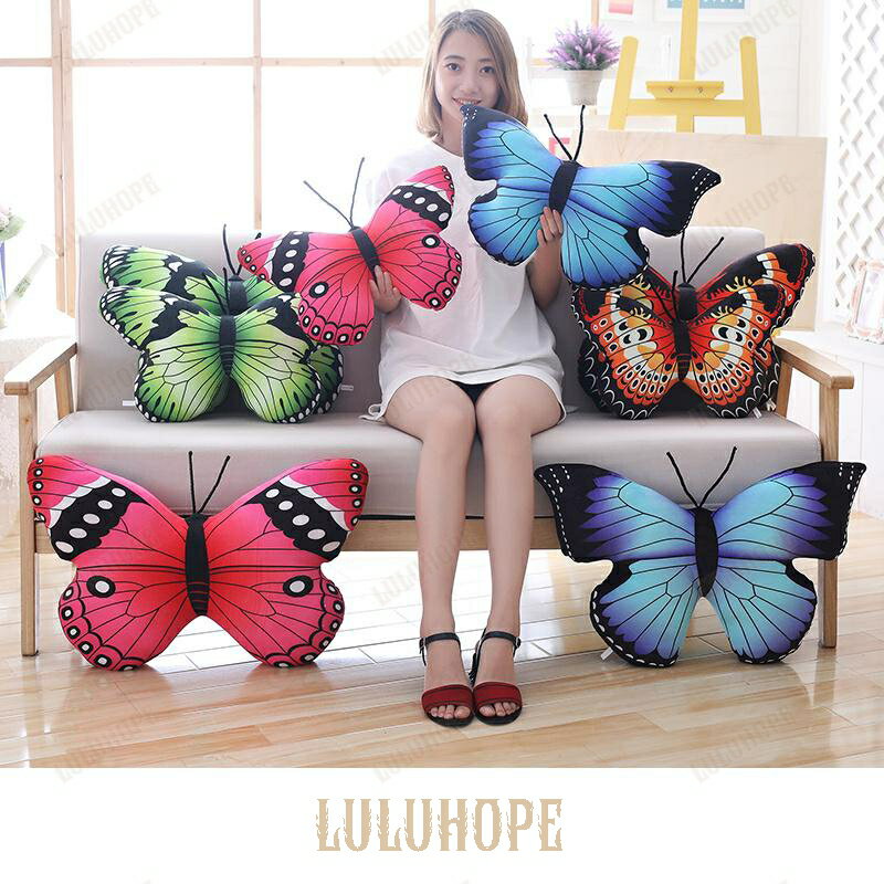 ぬいぐるみ　蝶　抱き枕　クッション　インテリア　ふわふわ　誕生日プレゼント50cm サイズ抱きやすい 素材ふわふわ触感柔らか 抱き枕兼インテリア 寝室リビングに馴染む 癒し効果満載 日常使用に便利 洗濯しやすい