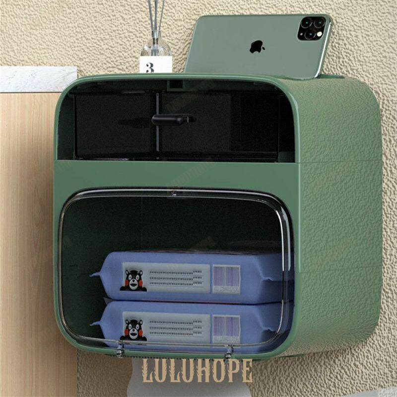 ペーパータオルホルダー トイレットペーパー収納ボックス ティッシュケース 壁掛け 穴あけ不要 取り付..