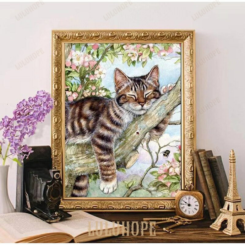 ダイヤモンドアート 手芸キット ビーズアート 初心者 キット 刺繍 キット 図案印刷 初心者 猫 ねこ 動..