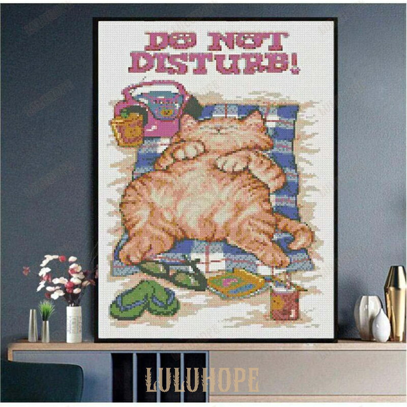 クロスステッチキット 刺繍 キット 手芸キット 初心者 クロスステッチ クロス刺繍 自由気まま 猫 動物 ..