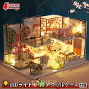 ドールハウス ミニチュア 手作りキット DIY | 二階建モデルルーム風 | 中華 中国風 桜 | 大型 1/24 |LEDライト+ケース(チーナ)