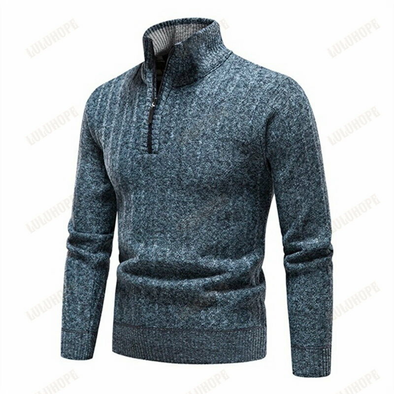 メンズ ハーフジップ ニット セーター トップ ゴルフウェア 長袖 無地 スリム 柔らかい 暖かい 防寒 カジュアル おしゃれ ビジネス 通勤 通学 春 秋冬20代 30代 40代