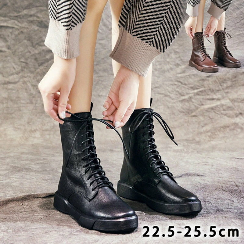 レースアップブーツ ショートブーツ 牛革 レディース ブーツ 袴 ハイカット チェルシーブーツ エンジニア ブーツ 楽ちん 柔らかい 疲れない フラット 編み上げ ブーツ 本革 靴 ワークブーツシューズ ムートン ブーツ 軽量 幅広 疲れにくい 婦人靴